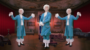 An alternate background and costume for Mozart shown in the YouTube Spot commercial