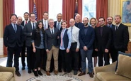 Nice Peter, EpicLLOYD, Alphacat, Hannah Hart, Mark Douglas, and other YouTubers with the real Barack Obama