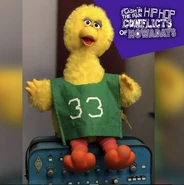 The Big Bird doll in Larry Bird's jersey featured in the battle, posted on ERB's Instagram page