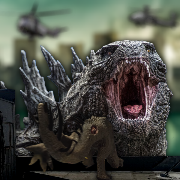 Godzilla Earth and Filius vs. SCP 3000 