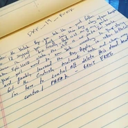 Lloyd's rough draft lyrics[1]