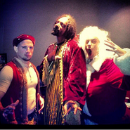 A picture of EpicLLOYD as an elf, Snoop Dogg as Moses and Nice Peter as Santa Claus posted on ERB's Facebook page