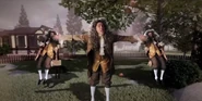 A preview of "Weird Al" Yankovic as Isaac Newton at the end of the battle