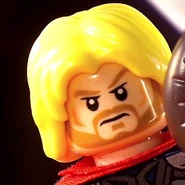 A Lego Minifigure as Thor (Marvel version)