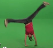 Maloney dancing in the behind the scenes video for Rasputin vs Stalin