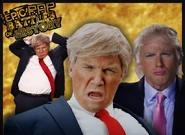 The first three portrayals of Trump posted on the ERB youtube community tab.
