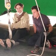 A Behind the Scenes look at Tony Clark sitting with EpicLLOYD as Harry Houdini