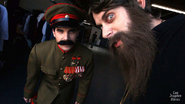 Peter and Lloyd posing as Rasputin and Stalin for the Los Angeles Times