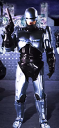 RoboCop seen with his Auto 9 semi-automatic handgun