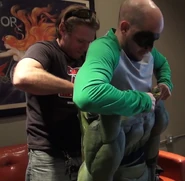 Radic helping EpicLLOYD into the TMNT suit