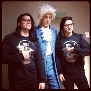 A picture of the real Skrillex, Nice Peter as Mozart, and EpicLLOYD posted on Lloyd's Tumblr account