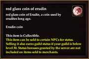 Red glass coin of erudin
