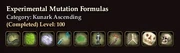 Experimental Mutation Formulas