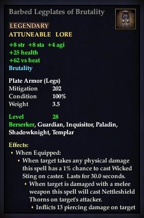 Barbed Legplates of Brutality | EverQuest 2 Wiki | Fandom