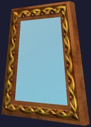 Polished wooden mirror (Visible)