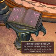 A scribe's arcane podium