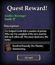 Grolk's Revenge! Reward