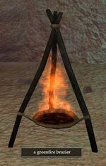 A greenfire brazier