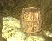 Barrel of explosives in position