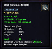 Steel platemail tonlets