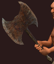 Iron Double Headed Axe (Equipped)
