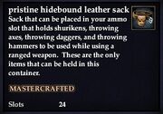 Pristine hidebound leather sack