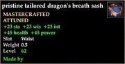 Pristine tailored dragon's breath sash