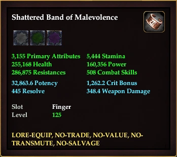 Shattered Band of Malevolence | EverQuest 2 Wiki | Fandom