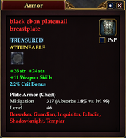 Black ebon platemail breastplate