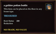 A golden potion bottle