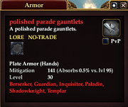 Polished parade gauntlets