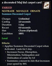 A decorated Maj'Dul carpet card