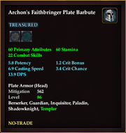 Archon's Faithbringer Plate Barbute