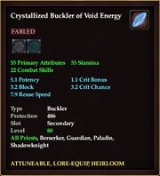 Crystallized Buckler of Void Energy