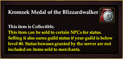 Kromzek Medal of the Blizzardwalker