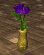 Purple Roses in an Oval Vase (Visible)