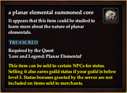 A planar elemental summoned core