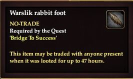 Warsilk rabbits foot