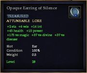 Opaque Earring of Silence