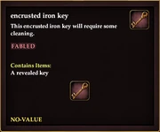 Encrusted iron key