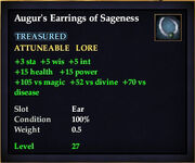 Augur's Earrings of Sageness