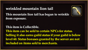 Wrinkled mountain lion tail