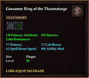 Gossamer Ring of the Thaumaturge