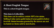 A Short Froglok Tongue