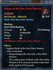 Katana of the Hua Mein Warrior