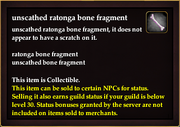 Unscathed ratonga bone fragment