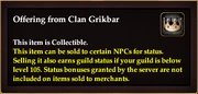 Offering from Clan Grikbar
