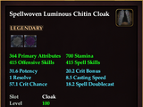 Spellwoven Luminous Chitin Cloak