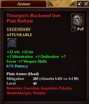 Theurgist's Blackened Iron Plate Barbute