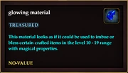 Glowing material